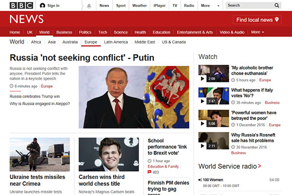 BBC UK Europe News